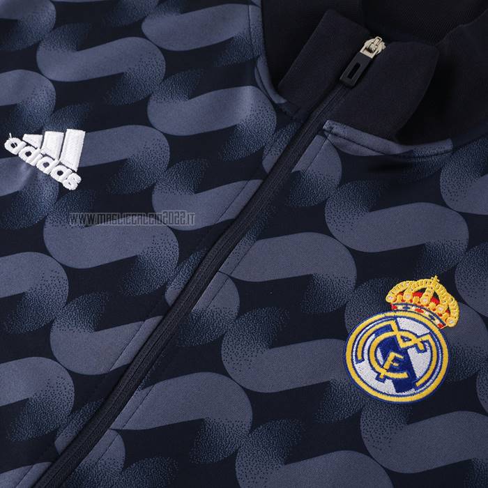 Tuta da Track de Giacca del Real Madrid 2023-2024 Blu Oscuro